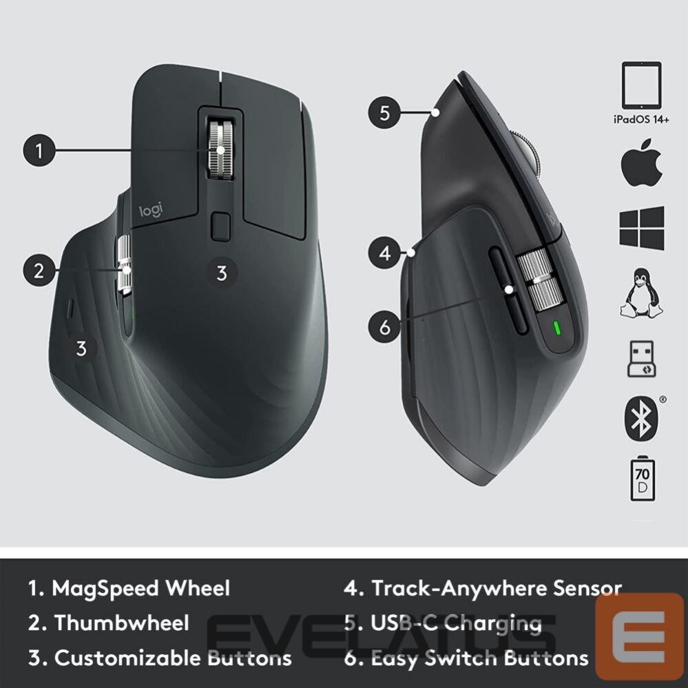 Arvutitarvikud Logitech LOGI MX Master 3S for Business GRAPHITE