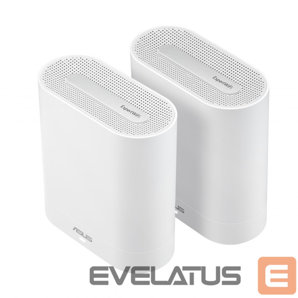 Ruuterid Asus Wifi 6 802.11ax Tri-band Business Mesh System EBM68 (2-Pack) 802.11ax, 4804 Mbit/s, 10/100/1000 Mbit/s, Ethernet LAN (RJ-45) ports 3, MU-MiMO No, No mobile broadband, Antenna type Internal, White