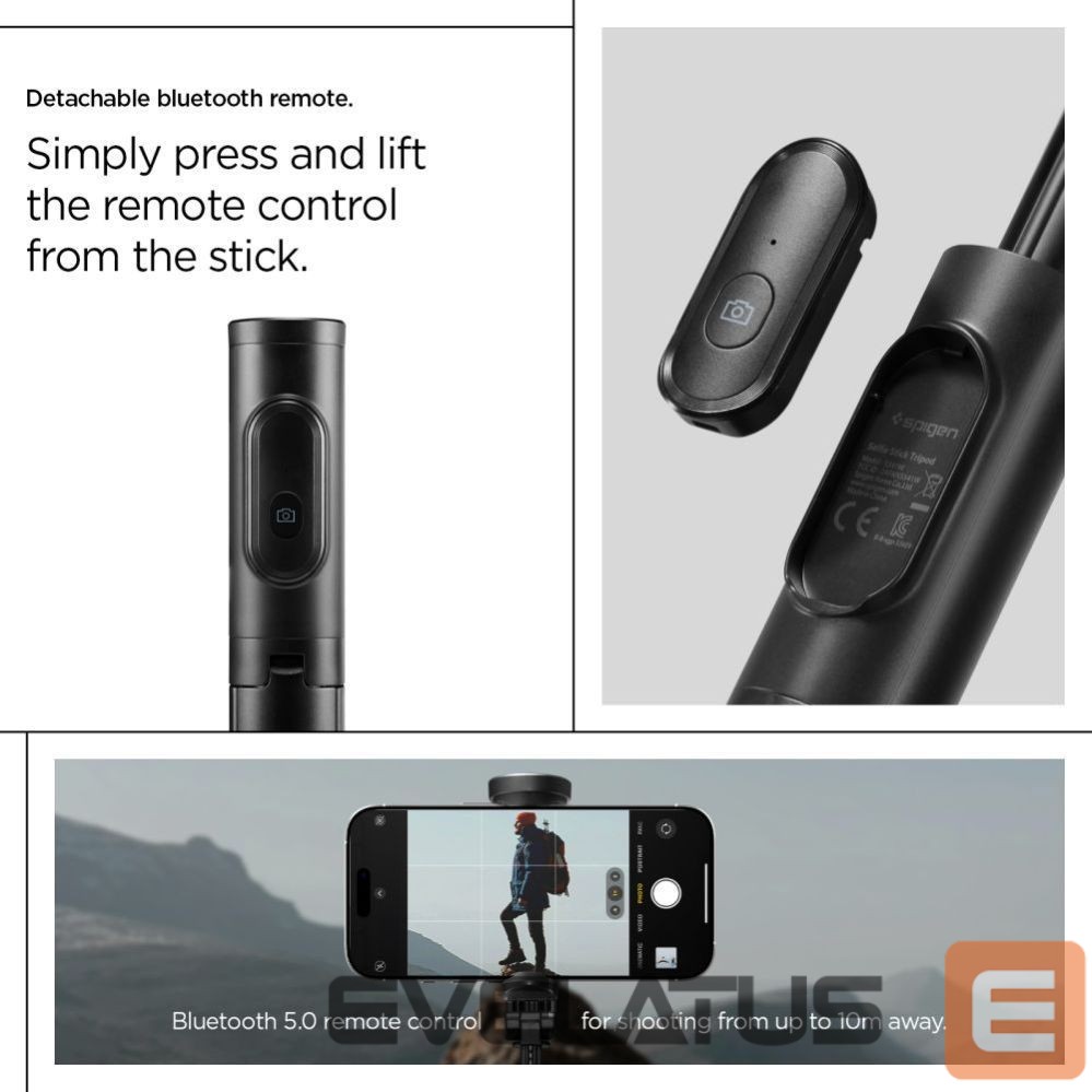 Muud kaubad Spigen Spigen S541W Bluetooth Selfie Stick - Black