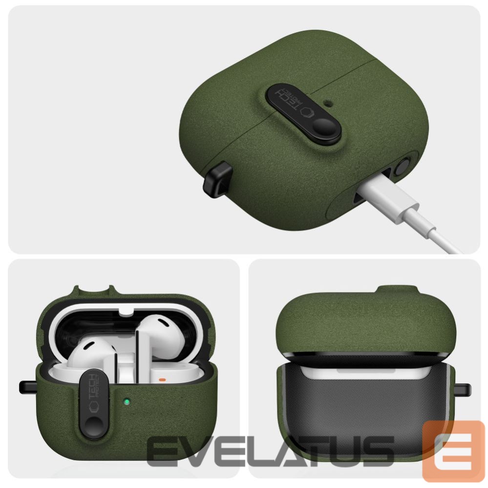 Muud kaubad Tech-Protect Tech-Protect Slim Hook Case for Samsung Galaxy Buds 3 / 3 FE / 3 Pro - Green