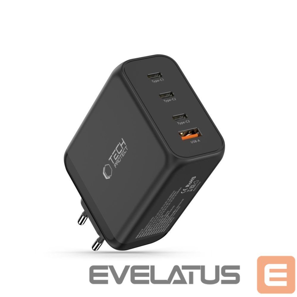 Muud kaubad Tech-Protect Tech-Protect NC200W-GaN 4-Port 200W Wall Charger - Black