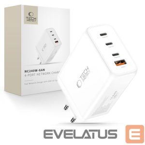 Muud kaubad Tech-Protect  Tech-Protect NC240W-GaN 4-Port 240W Wall Charger - White 