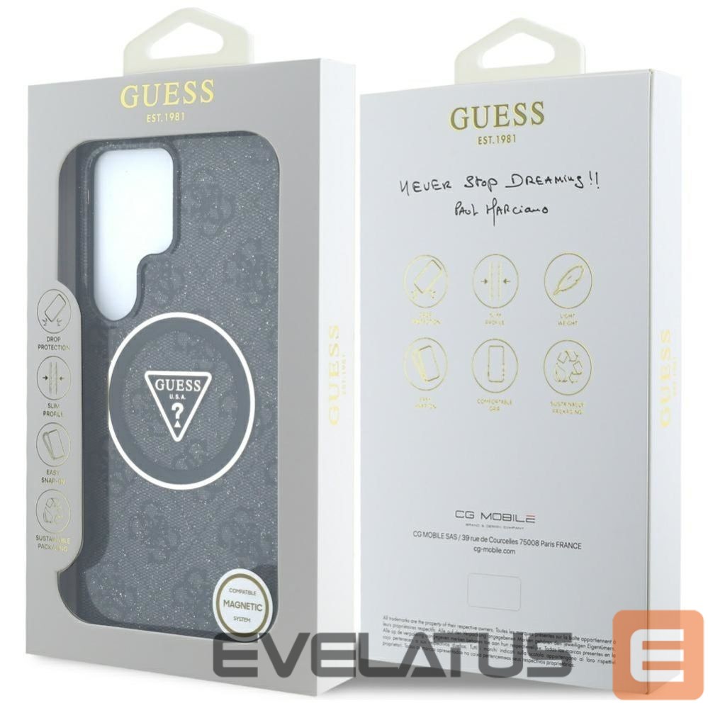 Muud kaubad Guess Guess 4G Glitter Triangle Buttons MagSafe Case for Samsung Galaxy S25 Ultra Black