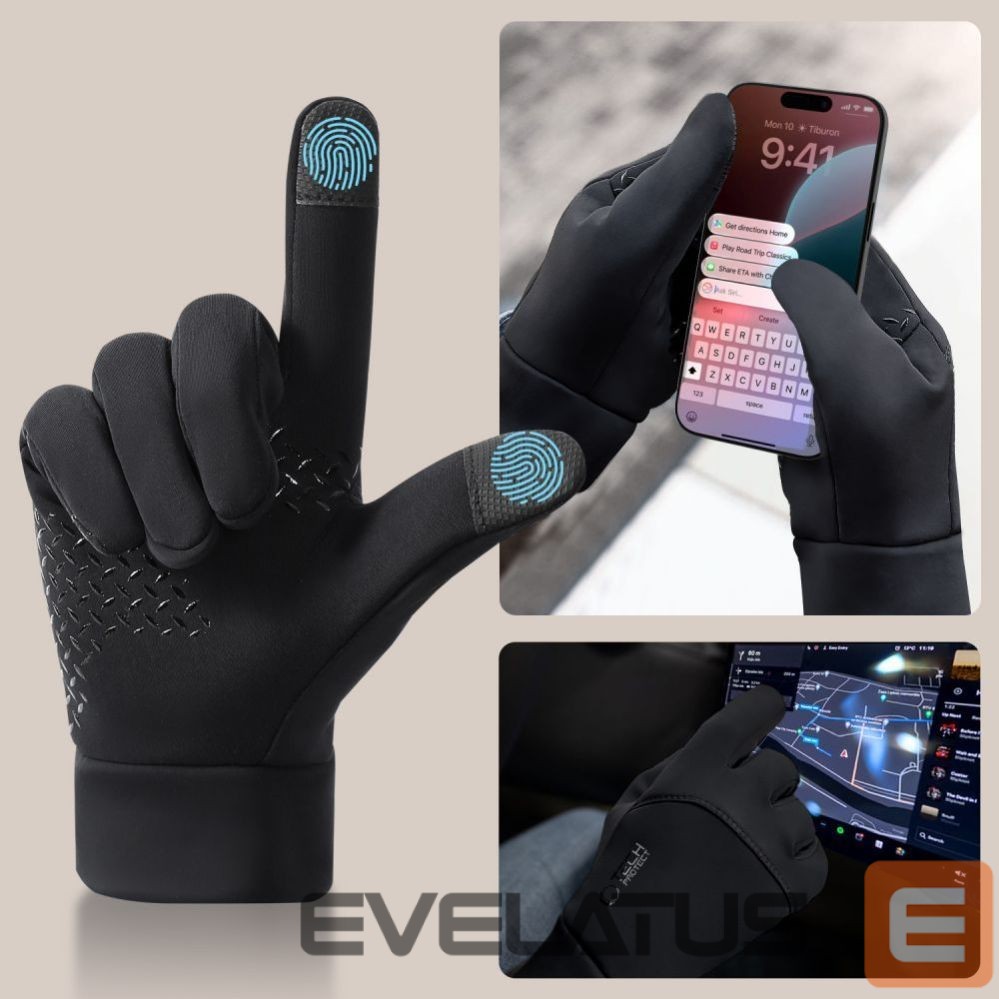 Jalgratta tarvik Tech-Protect Tech-Protect WG01 Gloves with Touch Tips M - Black