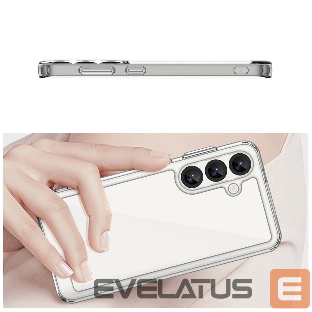 Muud kaubad Hurtel Outer Space Case with Gel Frame for Samsung Galaxy S25 - Clear Black