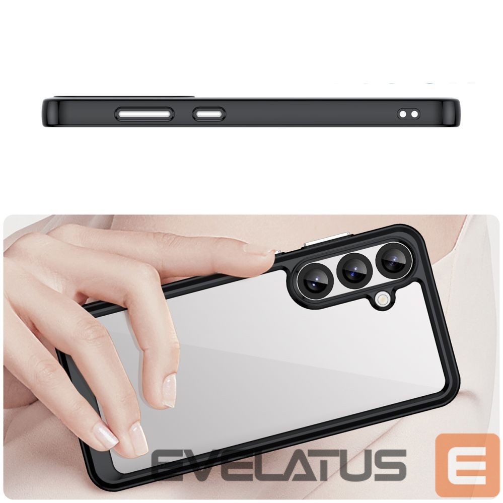 Muud kaubad Hurtel Outer Space Case with Gel Frame for Samsung Galaxy S25+ - Black