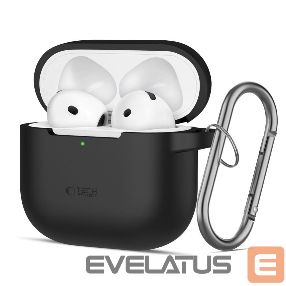 Muud kaubad Tech-Protect Tech-Protect Silicone Hook Case for AirPods 4 - Black