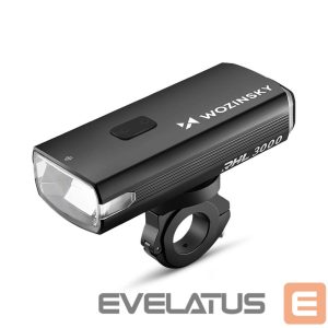 Elektrisõidukite lisavarustus Wozinsky  Wozinsky Front Bike Light + USB-C Cable (3000 lm) - Black 