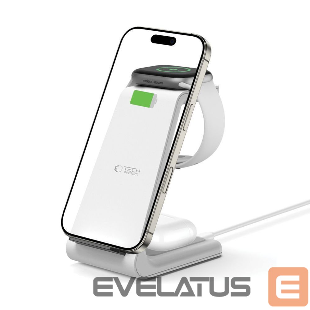 Muud kaubad Tech-Protect Tech-Protect QI15W-A36 3in1 Charging Station for Apple - White
