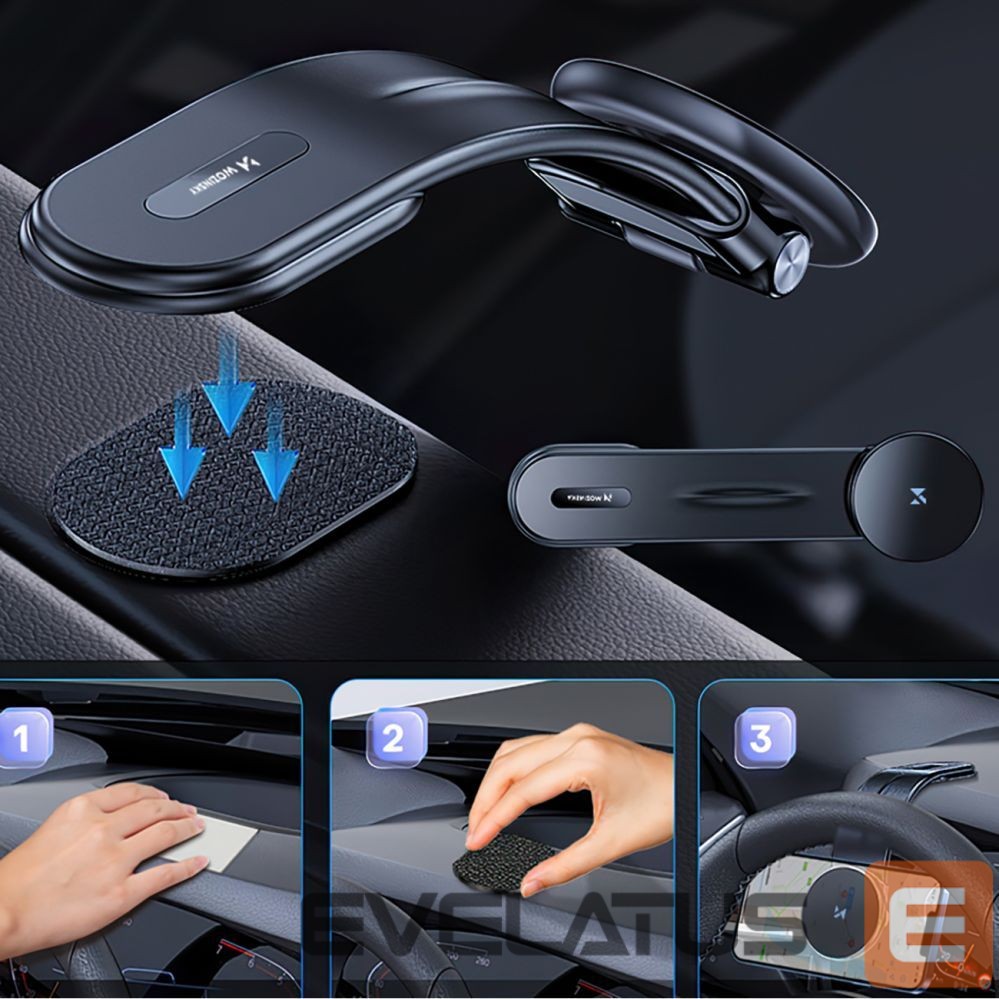 Automaatne hoidja Wozinsky Wozinsky WCZ2Y2S Magnetic Car Holder with 15W MagSafe Inductive Charger for Car Cockpit - Black
