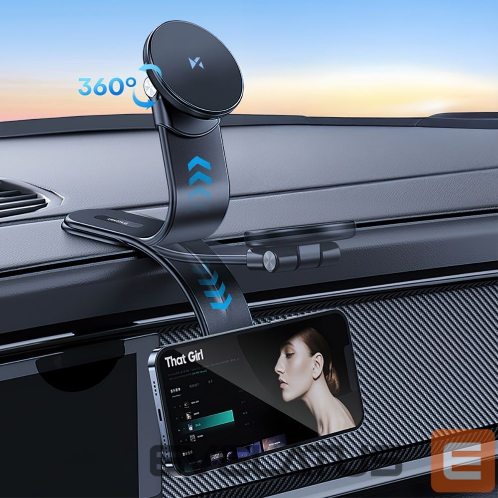 Automaatne hoidja Wozinsky Wozinsky WCZ2Y2S Magnetic Car Holder with 15W MagSafe Inductive Charger for Car Cockpit - Black