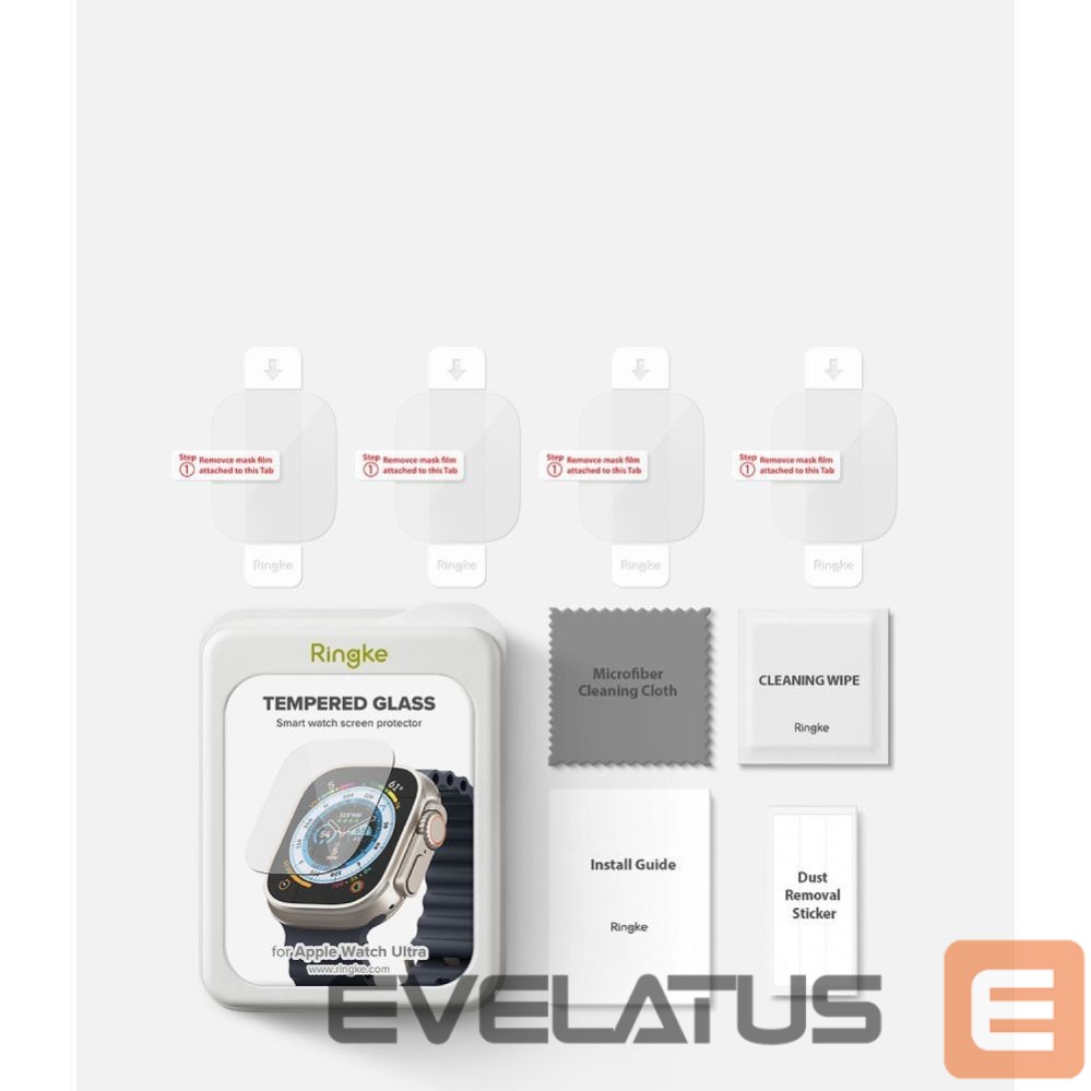 Muud kaubad Ringke Ringke ID FC Glass 4-pack tempered glass for Apple Watch Ultra 1 / 2 (49 mm)