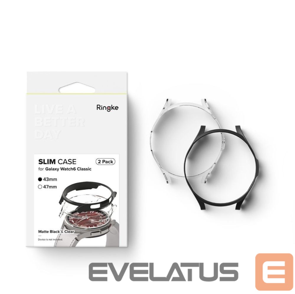 Muud kaubad Ringke Ringke Slim 2-pack Case for Samsung Galaxy Watch 6 Classic 43mm - Black and Clear