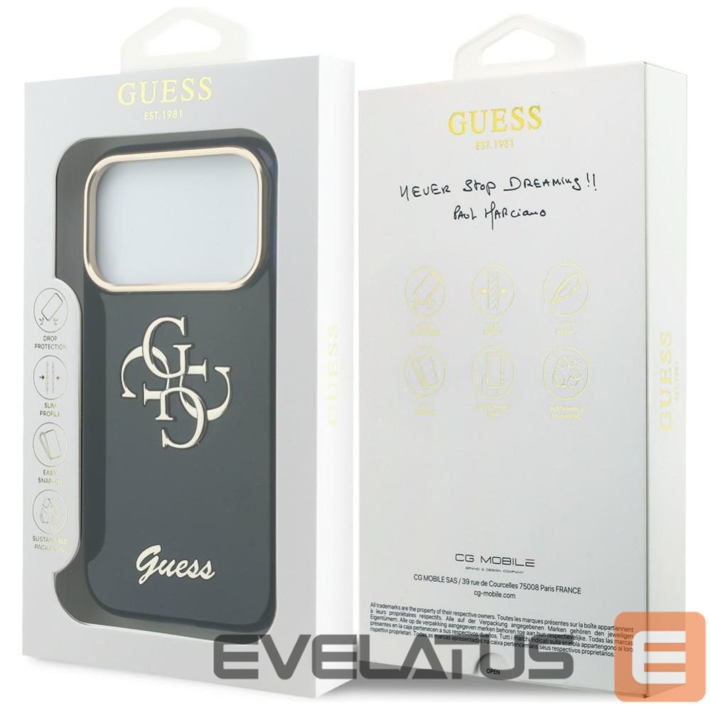 Muud kaubad Guess Guess IML 4G Script Metal case for iPhone 17 Pro Max - blue
