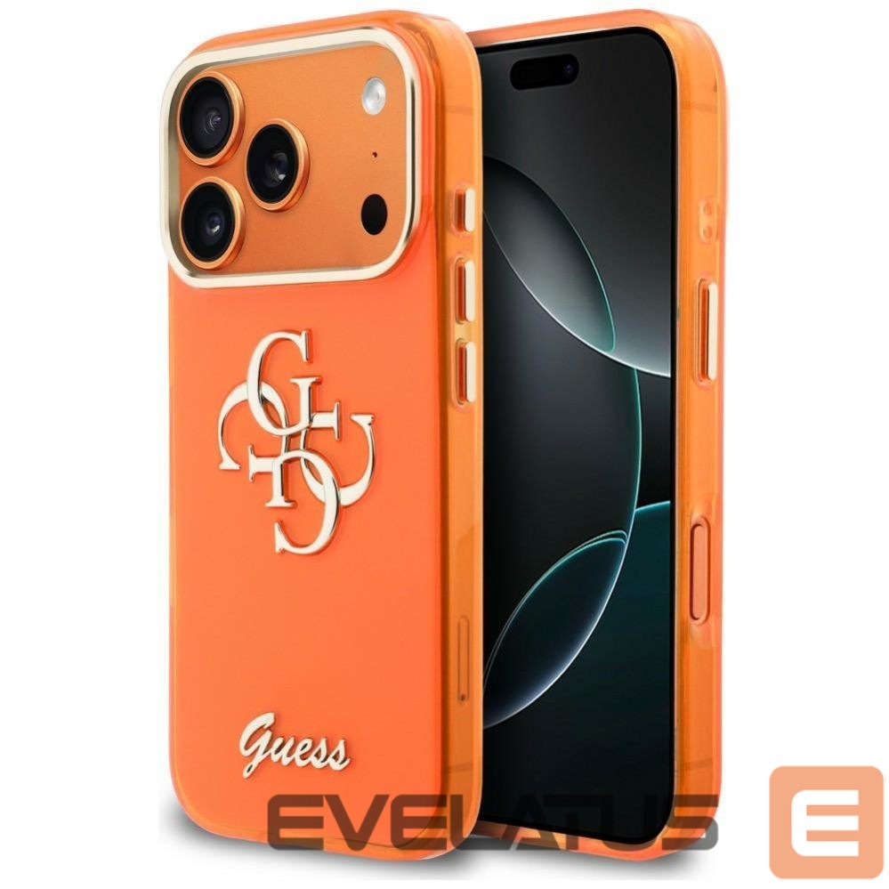 Muud kaubad Guess Guess IML 4G Script Metal Case for iPhone 17 Pro - Orange