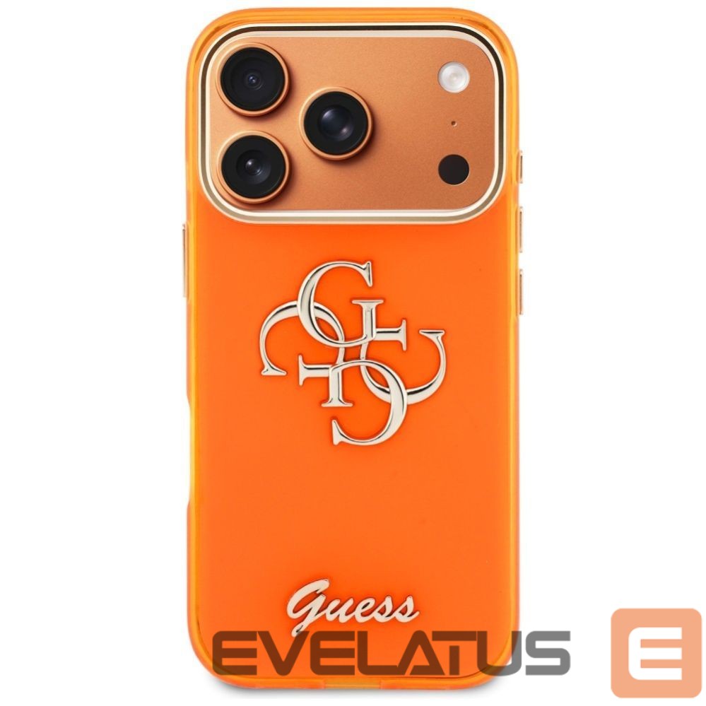 Muud kaubad Guess Guess IML 4G Script Metal Case for iPhone 17 Pro - Orange