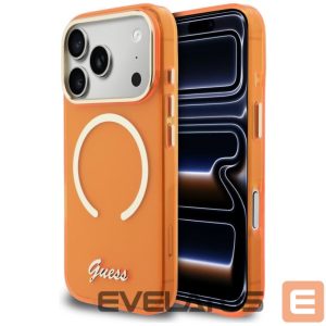 Muud kaubad Guess  Guess IML Script Metal MagSafe Case for iPhone 17 Pro - Orange 