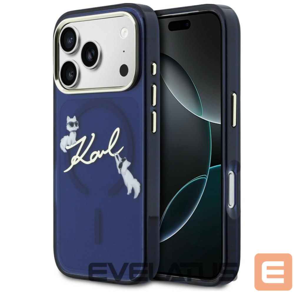 Muud kaubad Karl Lagerfeld Karl Lagerfeld IML Choupettes Karl Script Logo MagSafe Case for iPhone 17 Pro Max - Blue