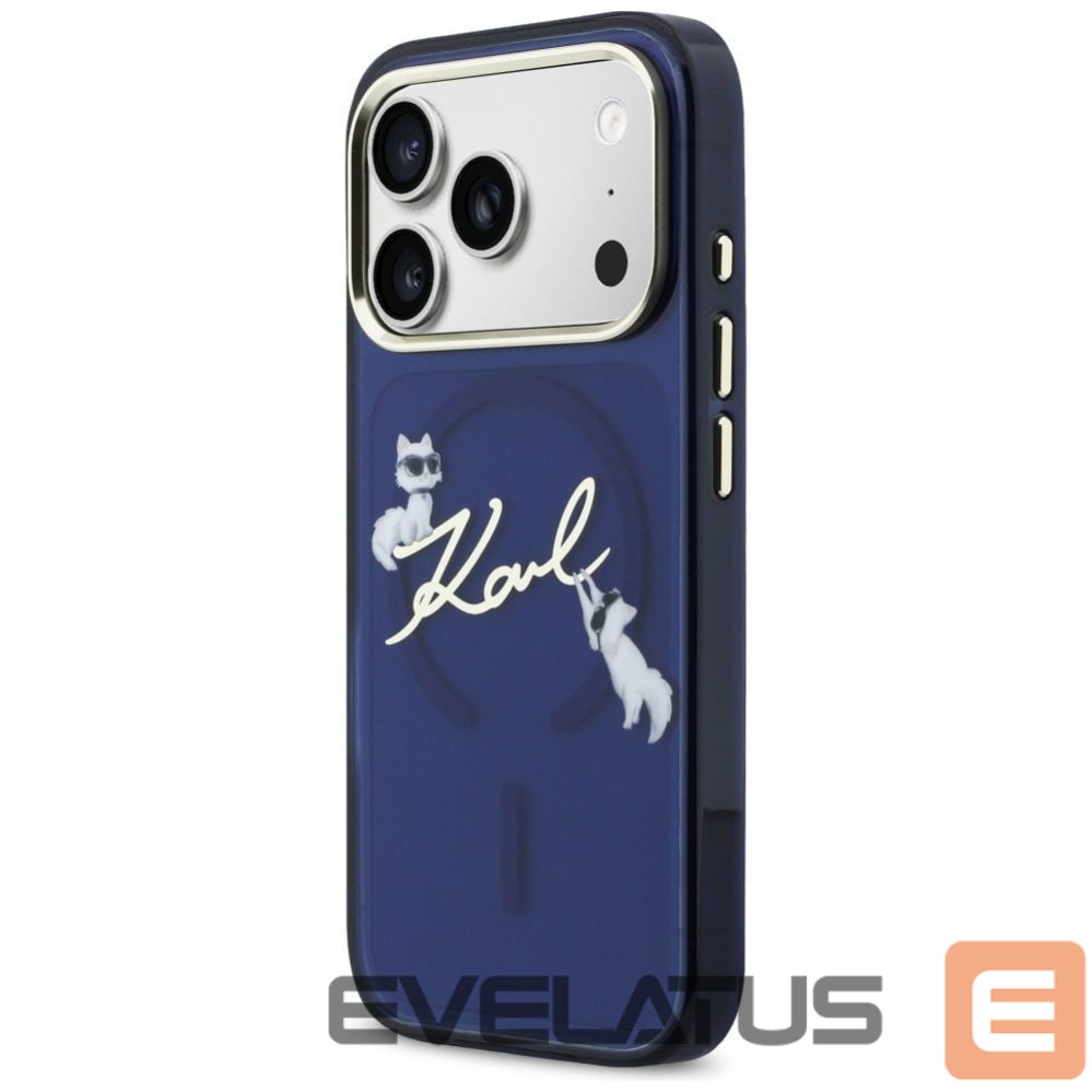 Muud kaubad Karl Lagerfeld Karl Lagerfeld IML Choupettes Karl Script Logo MagSafe Case for iPhone 17 Pro Max - Blue