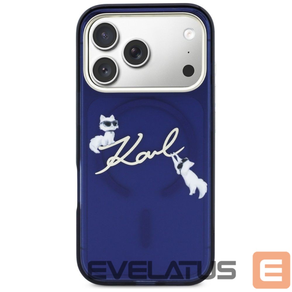 Muud kaubad Karl Lagerfeld Karl Lagerfeld IML Choupettes Karl Script Logo MagSafe Case for iPhone 17 Pro Max - Blue