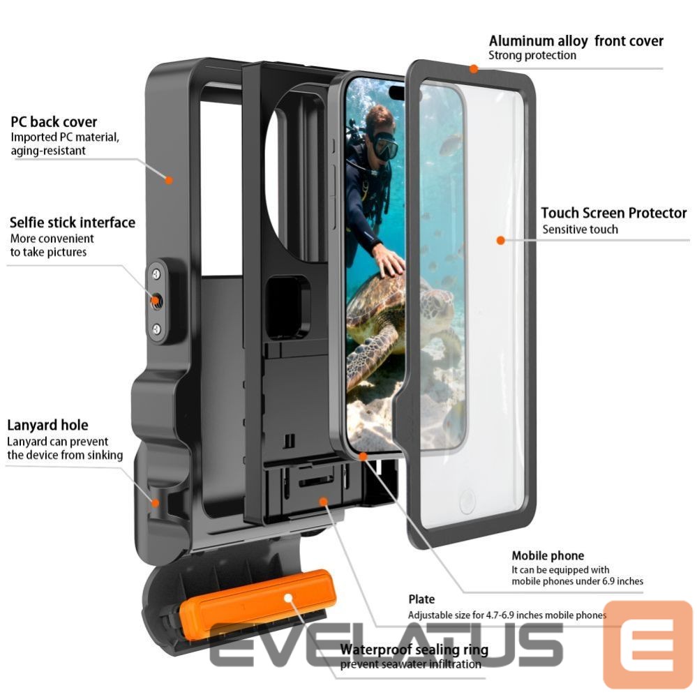 Muud kaubad Tech-Protect Tech-Protect IPX8 Pro Waterproof Phone Case - Gray and Black