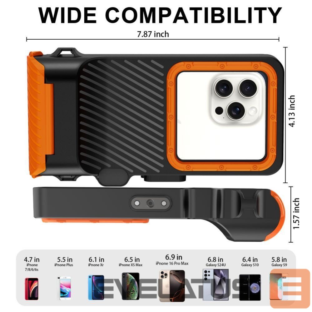 Muud kaubad Tech-Protect Tech-Protect IPX8 Pro Waterproof Phone Case - Orange and Black