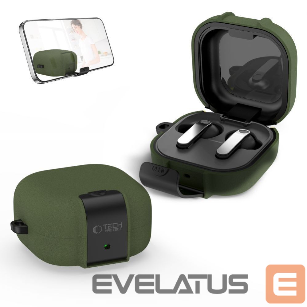 Muud kaubad Tech-Protect Tech-Protect Slim Hook Case for Samsung Galaxy Buds 4 / 4 Pro - Green