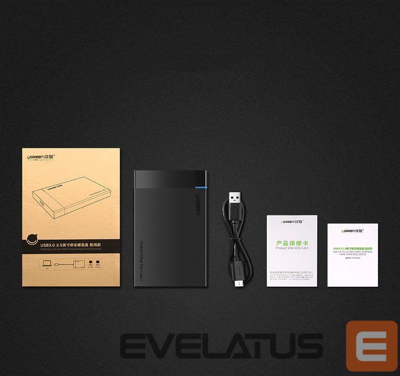 Kaabel Ugreen Ugreen bay for HDD SSD disk housing 2.5 '' SATA USB 3.2 Gen 1 (5 Gbps) micro USB SuperSpeed + 0.5 m cable black (US221 30848)