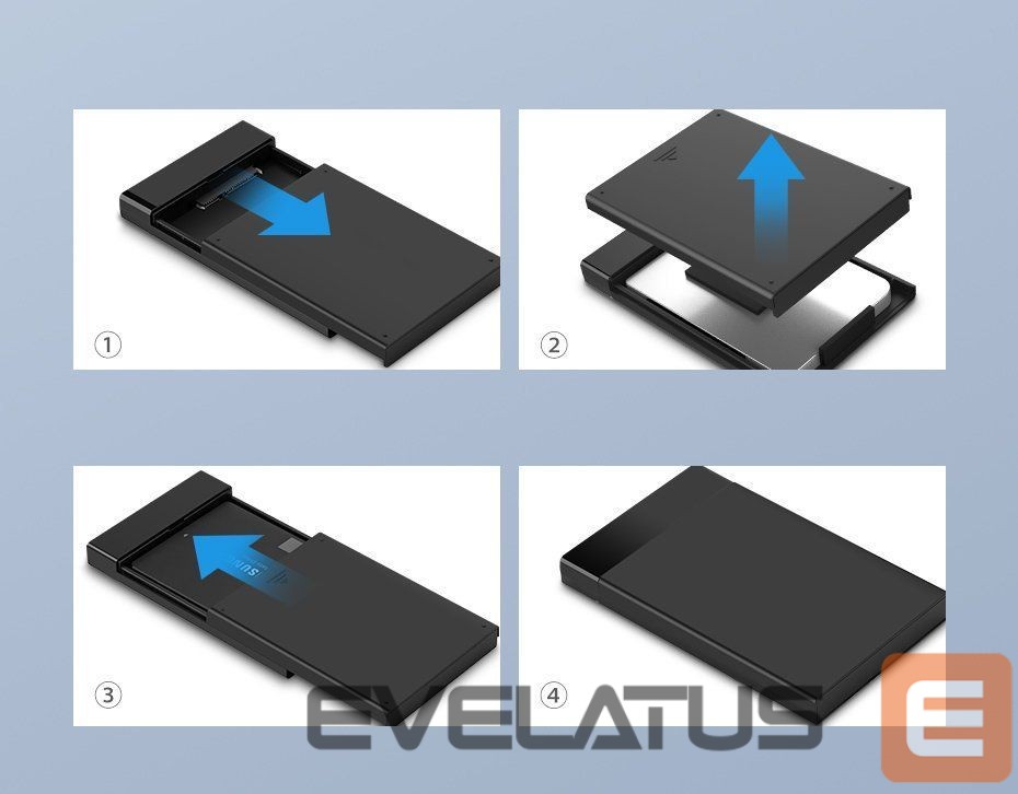 Kaabel Ugreen Ugreen bay for HDD SSD disk housing 2.5 '' SATA USB 3.2 Gen 1 (5 Gbps) micro USB SuperSpeed + 0.5 m cable black (US221 30848)