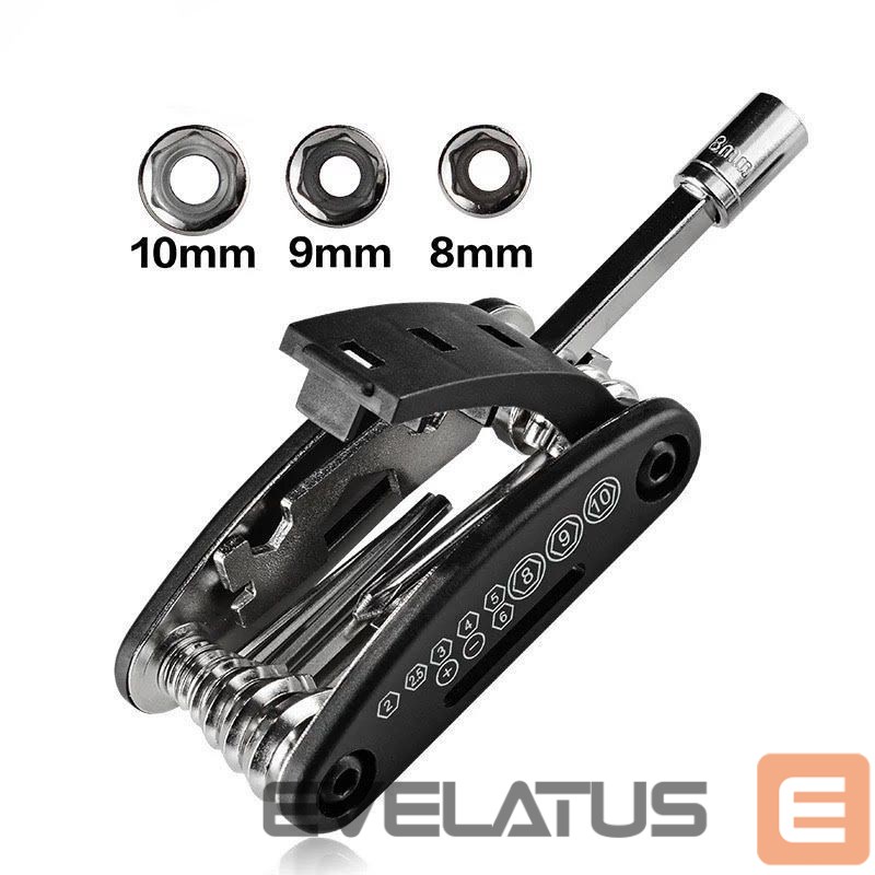 Jalgratta tarvik Rockbros Rockbros GJ1601 16-in-1 multi-tool for bicycle repair - black