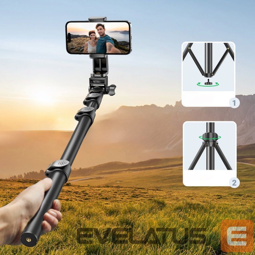 Kaameratarvik Ugreen Ugreen LP680 selfie stick with stand and Bluetooth remote control 1.8m - black