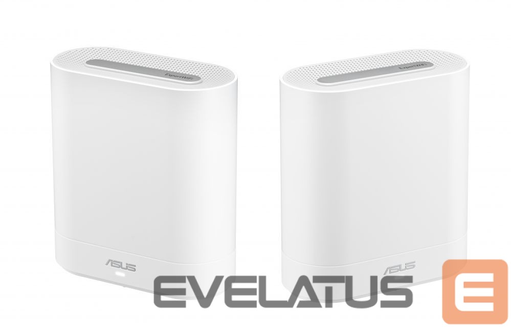 Ruuterid Asus Wifi 6 802.11ax Tri-band Business Mesh System EBM68 (2-Pack) 802.11ax, 4804 Mbit/s, 10/100/1000 Mbit/s, Ethernet LAN (RJ-45) ports 3, MU-MiMO No, No mobile broadband, Antenna type Internal, White