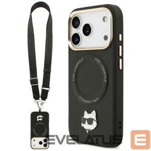 Muud kaubad Karl Lagerfeld  Karl Lagerfeld Big Strap Choupette Metal Logo MagSafe Case for iPhone 17 Pro Max - Black 
