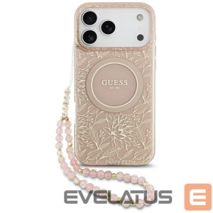 Muud kaubad Guess  Guess IML Flowers Electro Pearl Strap MagSafe Case for iPhone 17 Pro Max - Pink 