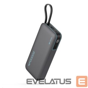 Väline aku Cuktech  Cuktech CUKP200NGLDG 55W 20000mAh Powerbank with Built-in USB-C Cable - Gray 