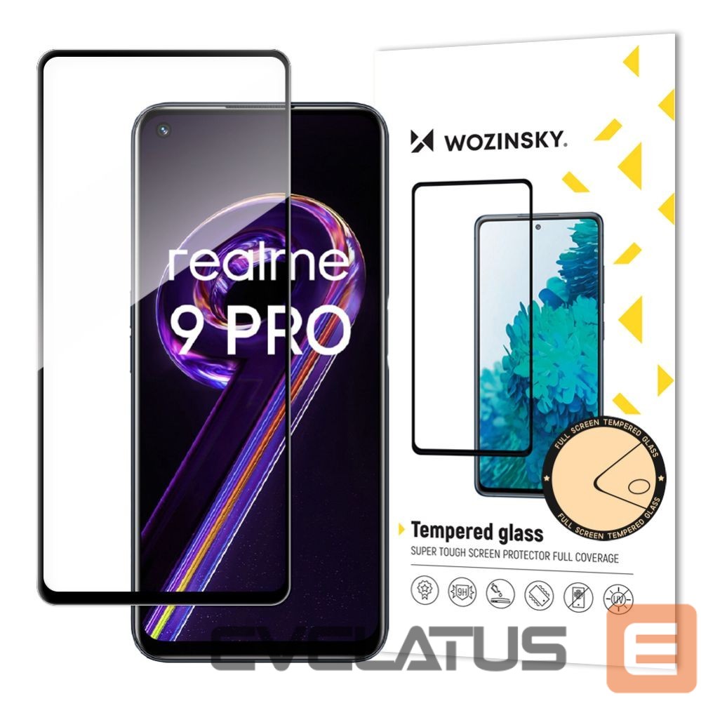 Muud kaubad Wozinsky Wozinsky Tempered Glass Full Glue Super Tough Screen Protector Full Coveraged with Frame Case Friendly for Realme 9 Pro black
