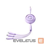 Muud kaubad Joyroom  Joyroom Colorful Series S-A40 Cable Retractable 3in1 USB-A - USB-C / Lightning / Micro USB 1m - Purple 