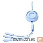 Muud kaubad Joyroom  Joyroom Colorful Series S-A40 Cable Retractable 3in1 USB-A - USB-C / Lightning / Micro USB 1m - Blue 
