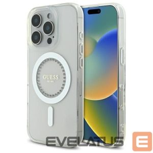 Muud kaubad Guess  Guess IML Rhinestones MagSafe Case for iPhone 16 Pro Max - White 