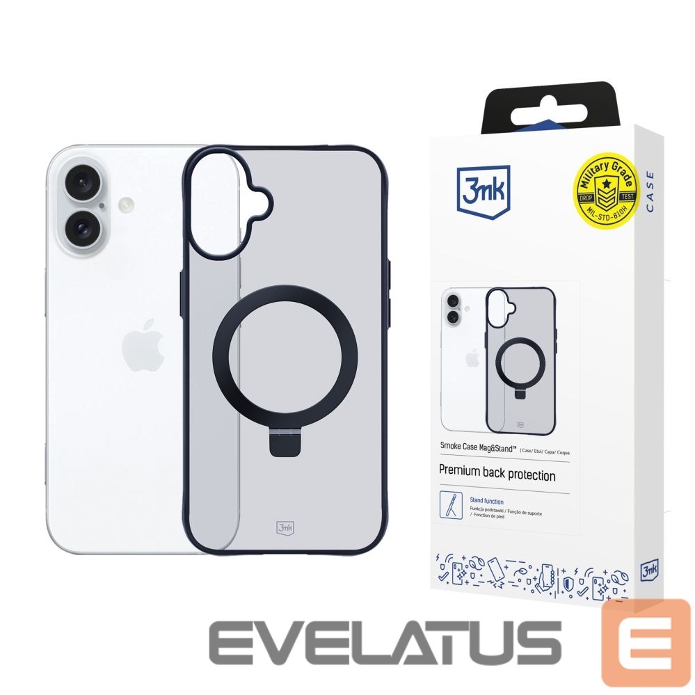 Muud kaubad 3MK 3mk Smoke Case Mag&Stand for Apple iPhone 16 plus - transparent