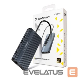 Üleminek Wozinsky  USB-C Hub 14 in 1 Wozinsky WDS03Y5S Multifunctional, Aluminum, for 3 Monitors, with 15 cm Cable - Gray 