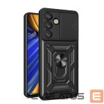 Muud kaubad Hurtel  Hybrid Armor Camshield with Camera Cover and Metal Ring for Samsung Galaxy S25 - Black 