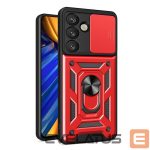 Muud kaubad Hurtel  Hybrid Armor Camshield with Camera Cover and Metal Ring for Samsung Galaxy S25 - Red 