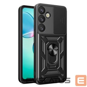 Muud kaubad Hurtel  Hybrid Armor Camshield with Camera Cover and Metal Ring for Samsung Galaxy S25+ - Black 