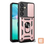 Muud kaubad Hurtel  Hybrid Armor Camshield with Camera Cover and Metal Ring for Samsung Galaxy S25+ - Pink 