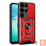 Muud kaubad Hurtel  Hybrid Armor Camshield with Camera Cover and Metal Ring for Samsung Galaxy S25 Ultra - Red 