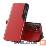 Muud kaubad Hurtel  Eco Leather View Case for Samsung Galaxy S24 FE with flap and stand - red 