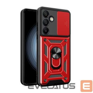 Muud kaubad Hurtel  Hybrid Armor Camshield with Camera Cover and Metal Ring for Samsung Galaxy S24 FE - Red 