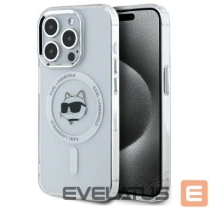 Muud kaubad Karl Lagerfeld  Karl Lagerfeld IML Metal Choupette Head MagSafe Case for iPhone 15 Pro Max - White 