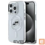 Muud kaubad Karl Lagerfeld  Karl Lagerfeld IML Metal Karl&Choupette Head MagSafe Case for iPhone 15 Pro Max - White 